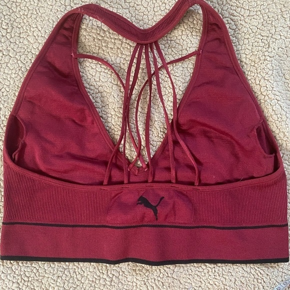 Puma Sports Bra Racerback Size; Small- Burgundy - Picture 2 of 3